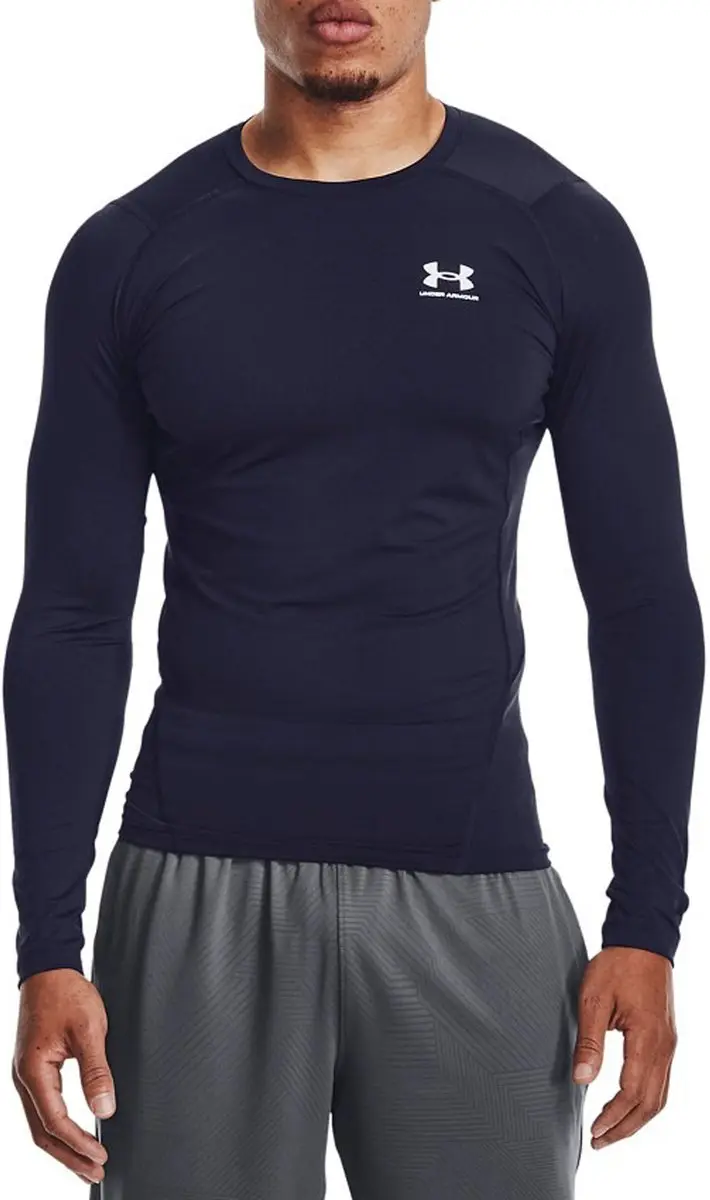 Under Armour HG Armour Comp LS Heren Shirt - Navy/Wit