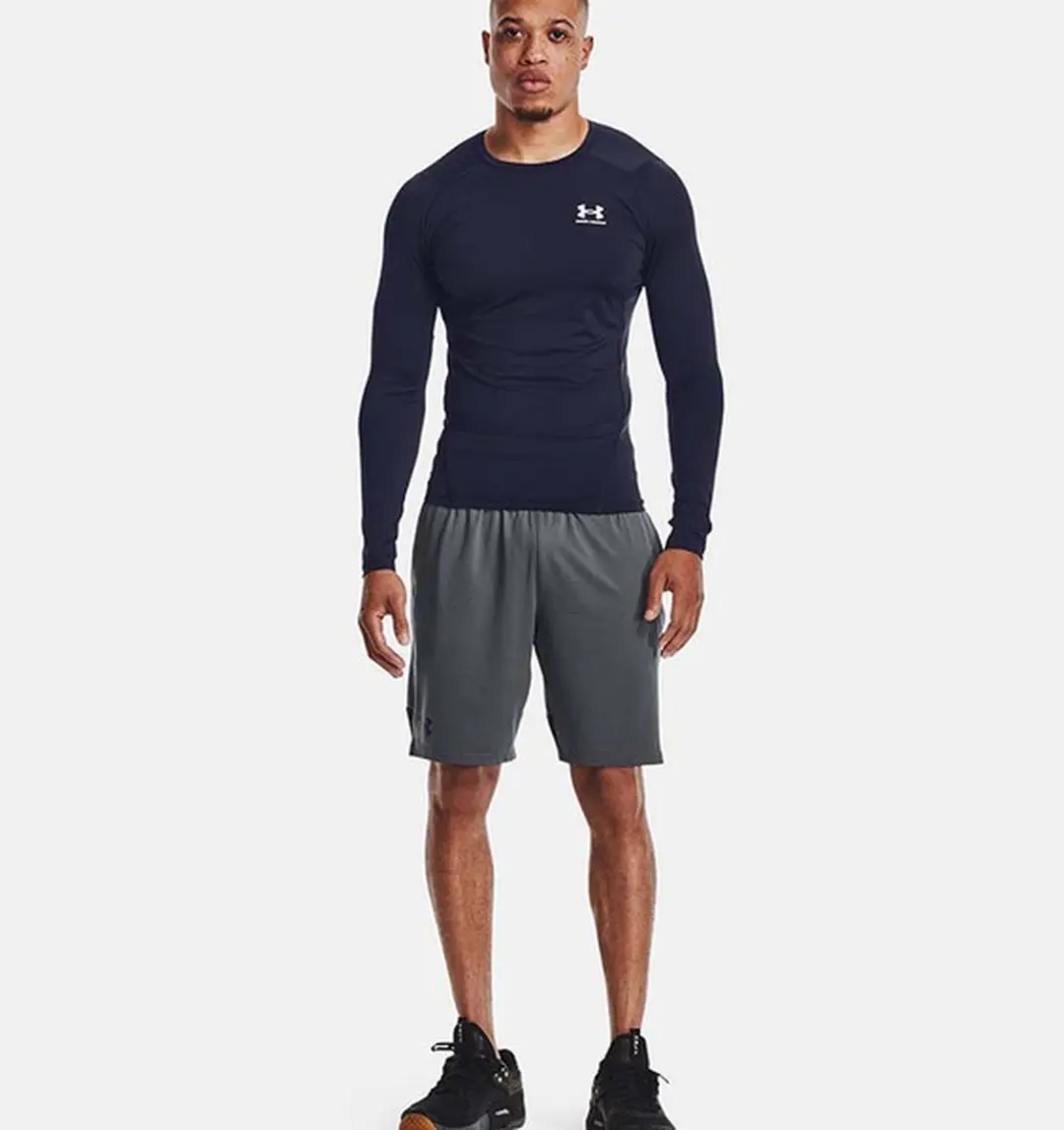 Under Armour HG Armour Comp LS Heren Shirt - Navy/Wit
