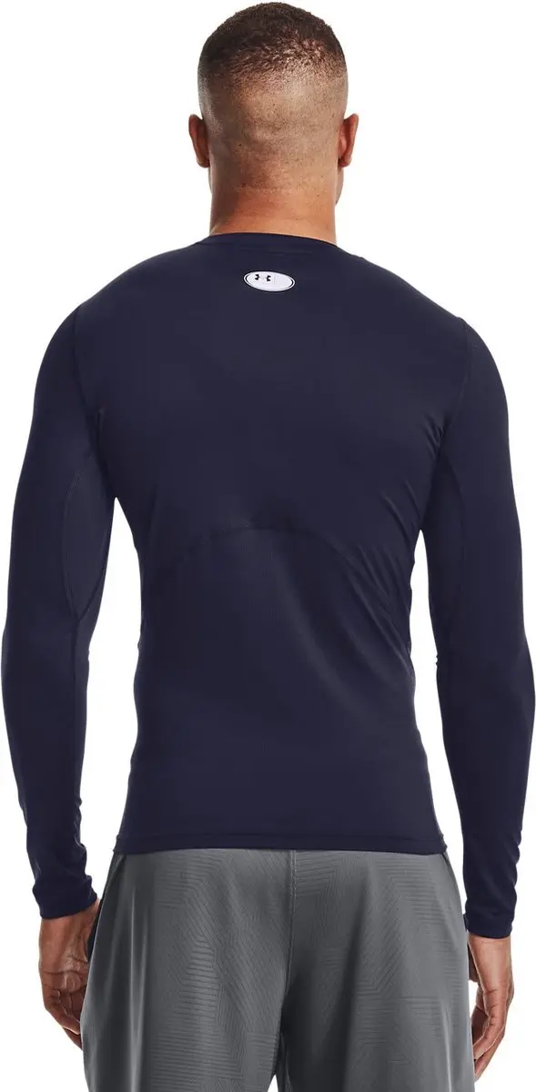 Under Armour HG Armour Comp LS Heren Shirt - Navy/Wit - afbeelding 6 van 6