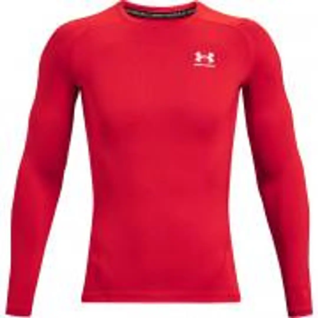 Under Armour UA HG Armour Comp LS Heren Sportshirt - Wit/Zwart - afbeelding 6 van 6