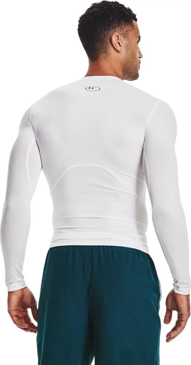 Under Armour UA HG Armour Comp LS Heren Sportshirt - Wit/Zwart