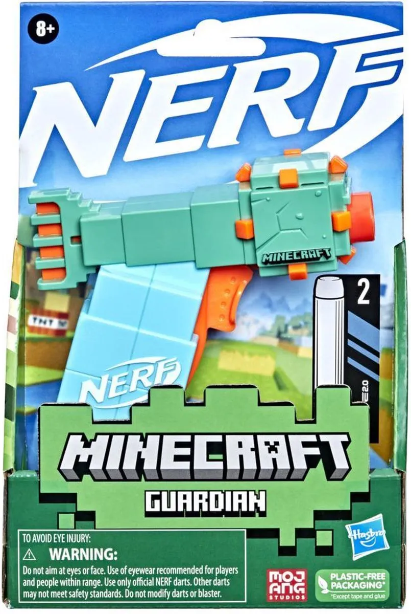 Nerf Microshots Minecraft Guardian F4422 - Blauw/ Groen/ Oranje