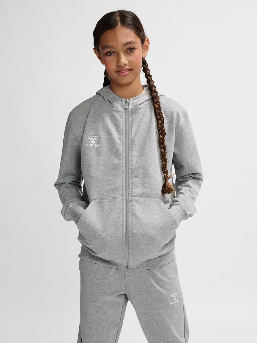 Hummel Hmlgo 2.0 Zip Hoodie Kids 140 - Grey Melange - afbeelding 6 van 6