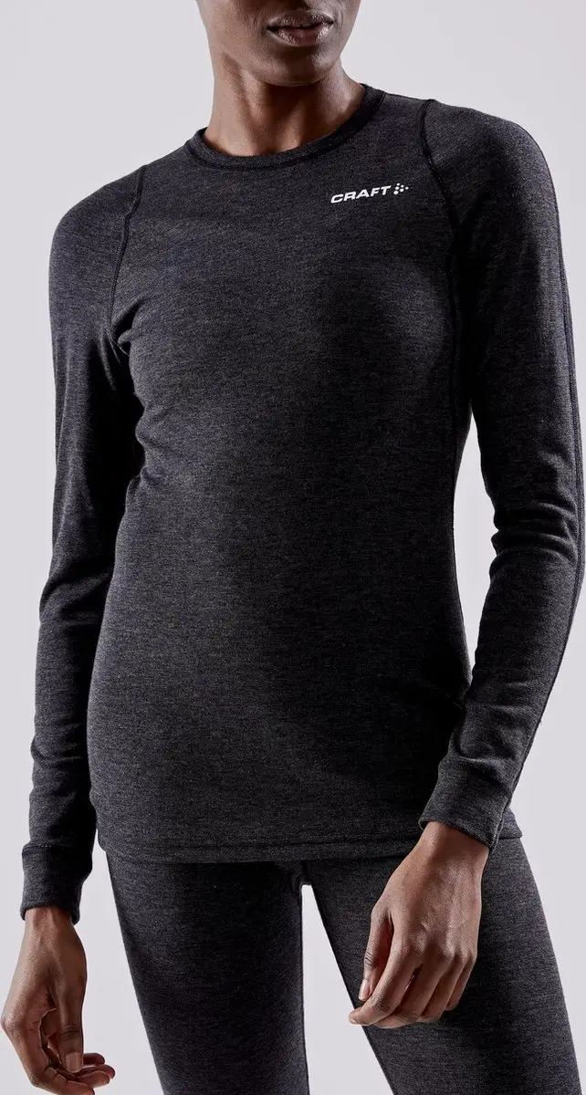 Craft Core Wool Merino LS Thermoshirt Dames - Zwart L