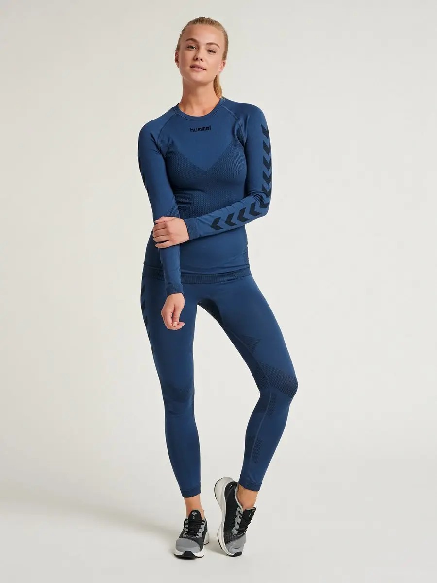Hummel First SS Training Tight Thermobroek Dames - Blauw - afbeelding 6 van 6