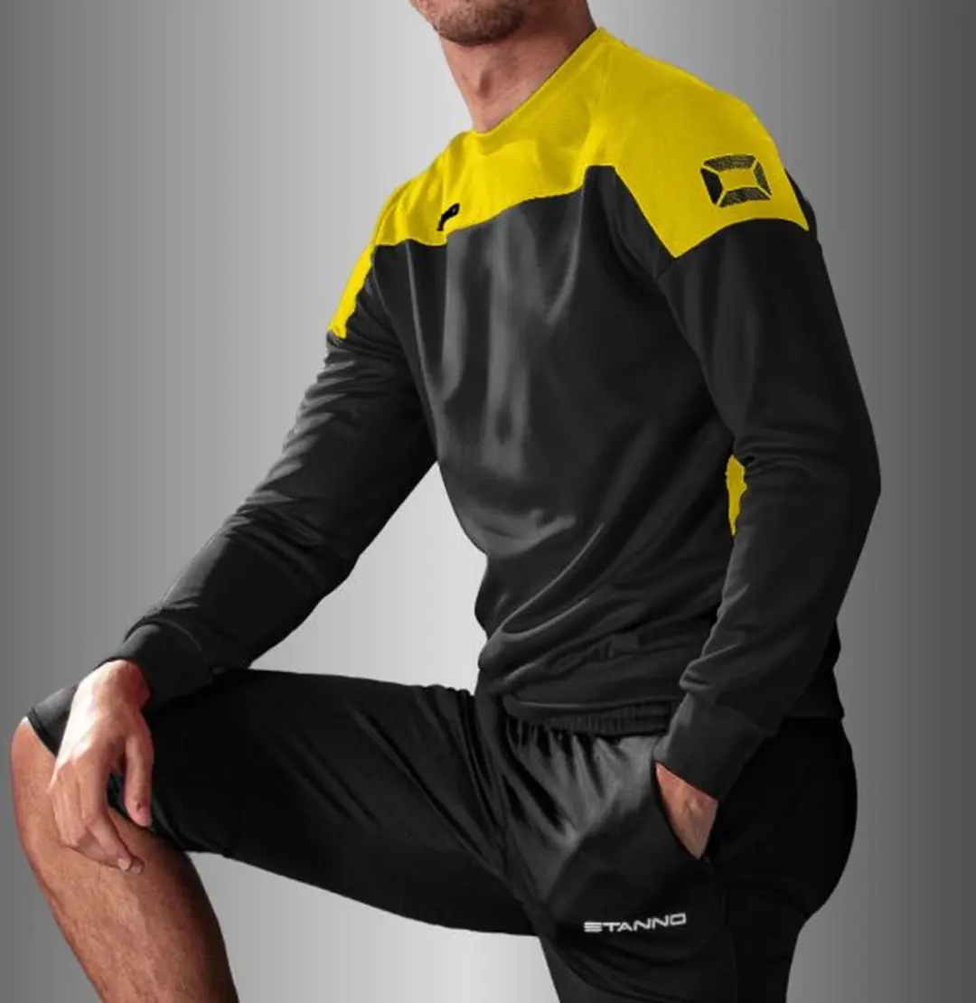 Stanno Pride Top Round Neck Sporttrui 152 - Zwart/Geel