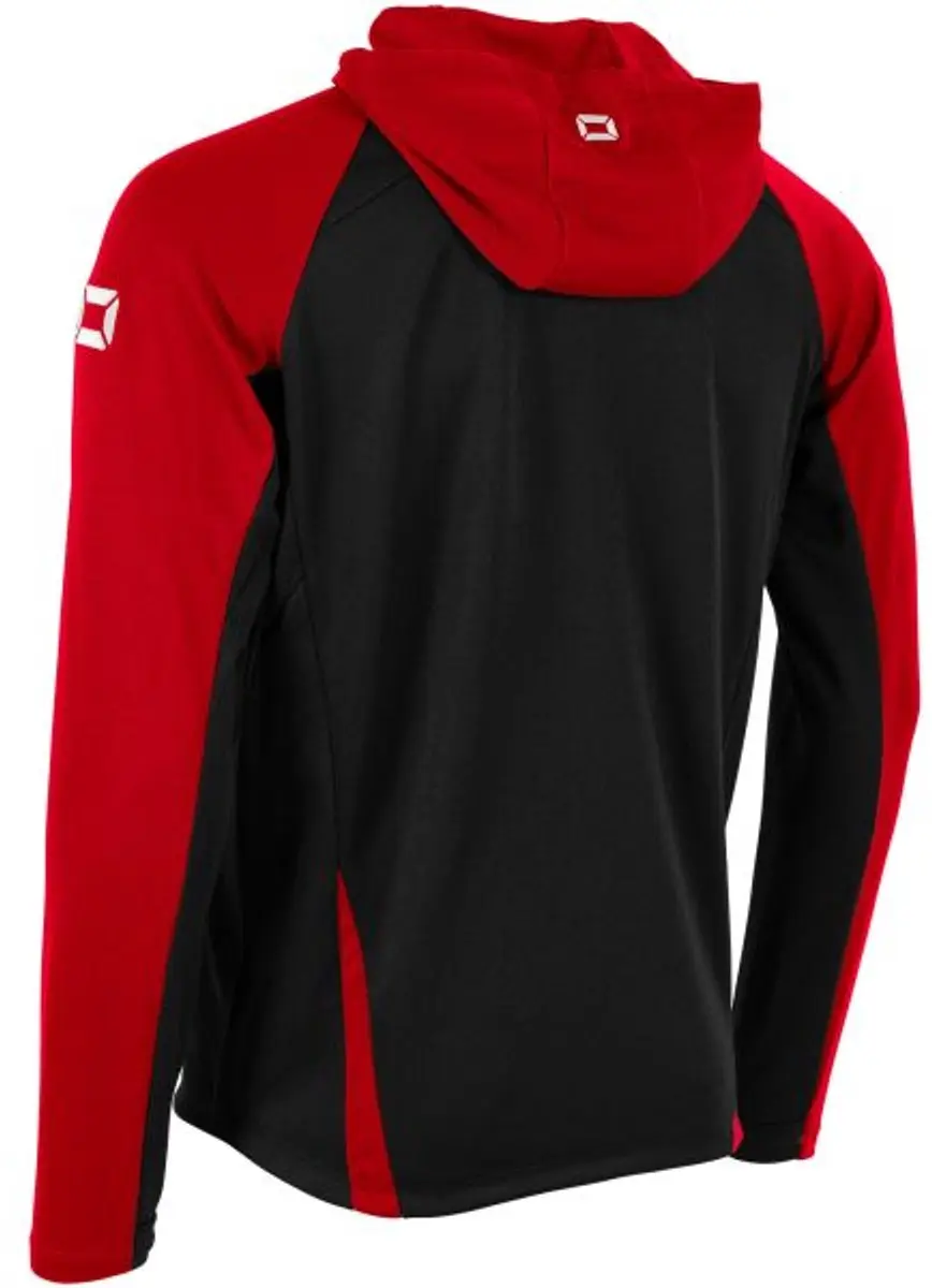 Stanno Stadio Hooded Full Zip Top 116 - Zwart/Rood