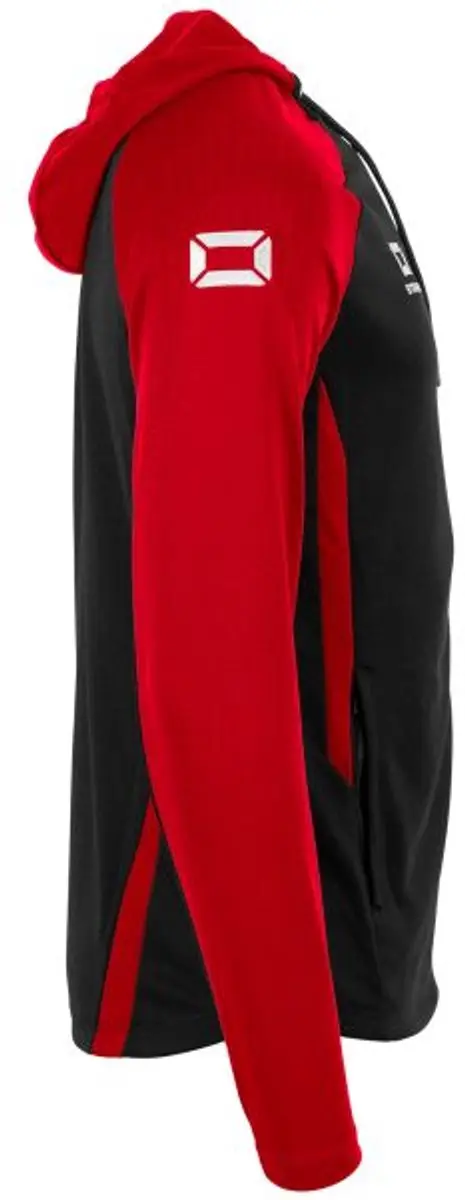 Stanno Stadio Hooded Full Zip Top 116 - Zwart/Rood