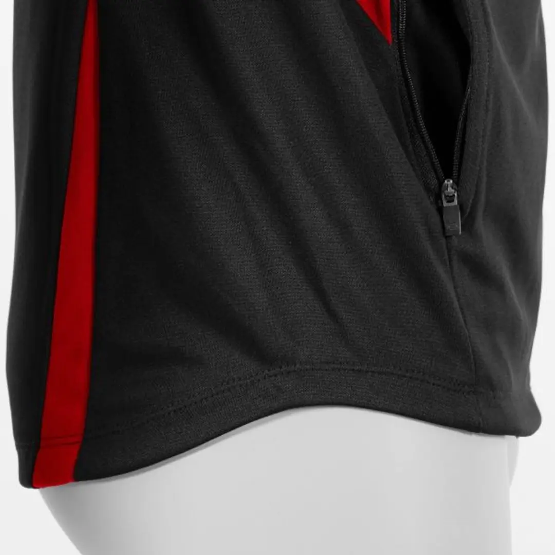 Stanno Stadio Hooded Full Zip Top 116 - Zwart/Rood