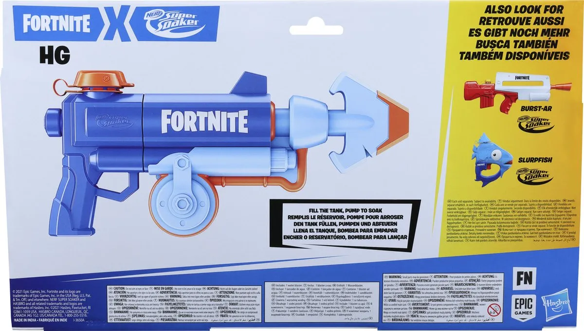 Nerf Soaker Fortnite HG F2560 Waterpistool - Multicolor