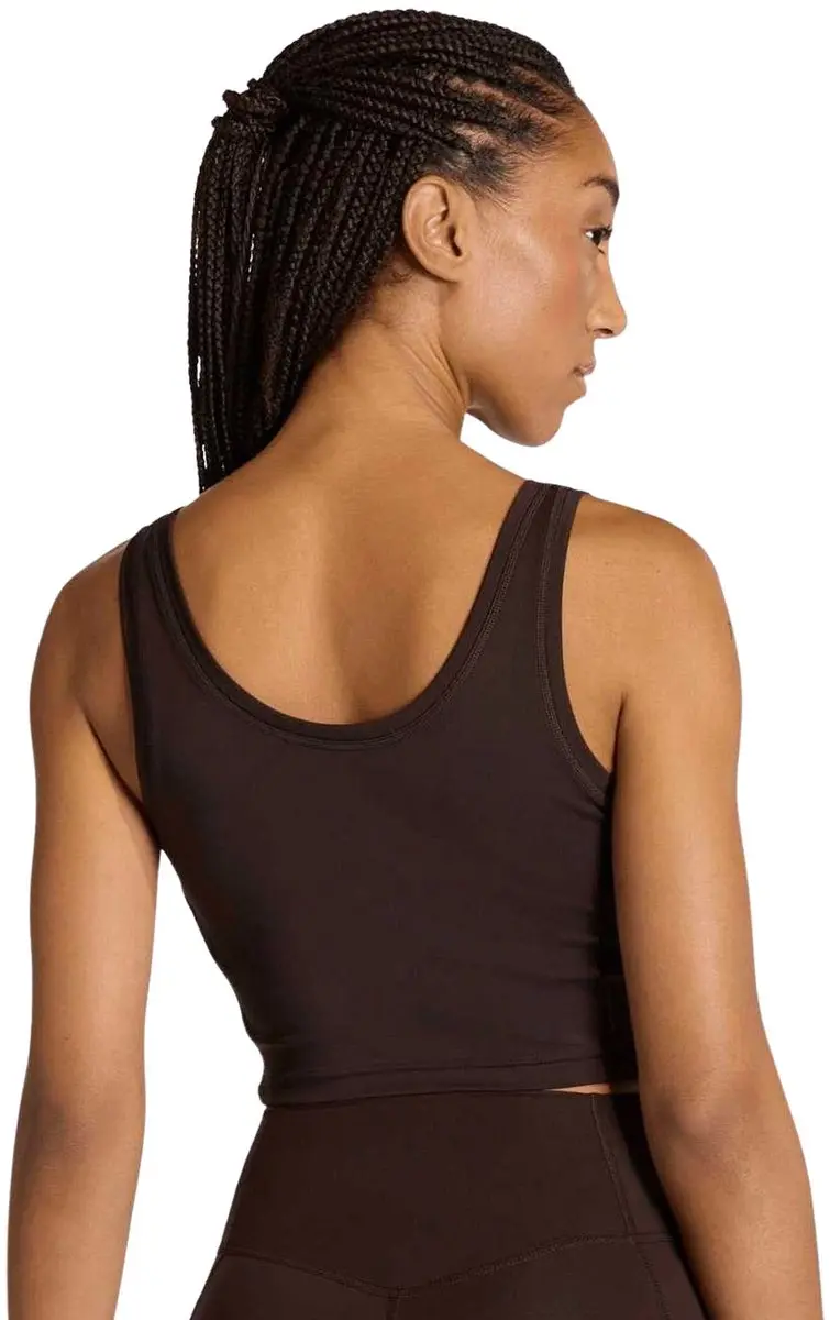 Adidas Essentials Crop Top Dames S - Bruin/Wit