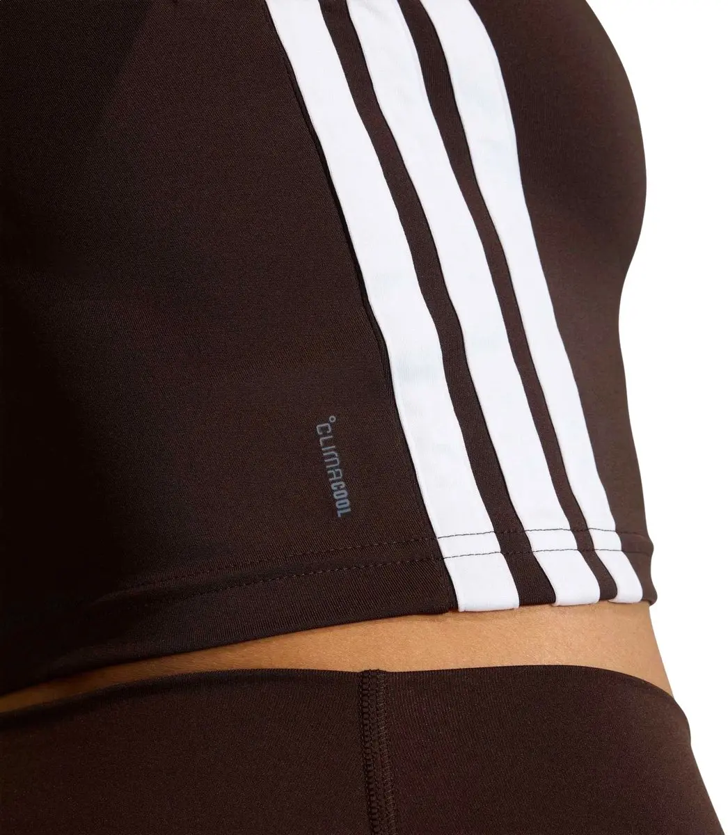 Adidas Essentials Crop Top Dames S - Bruin/Wit