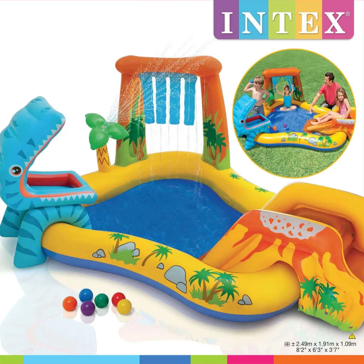 Intex Opblaaszwembad Dinosaur Play Center 57444NP - 272L - Multicolor