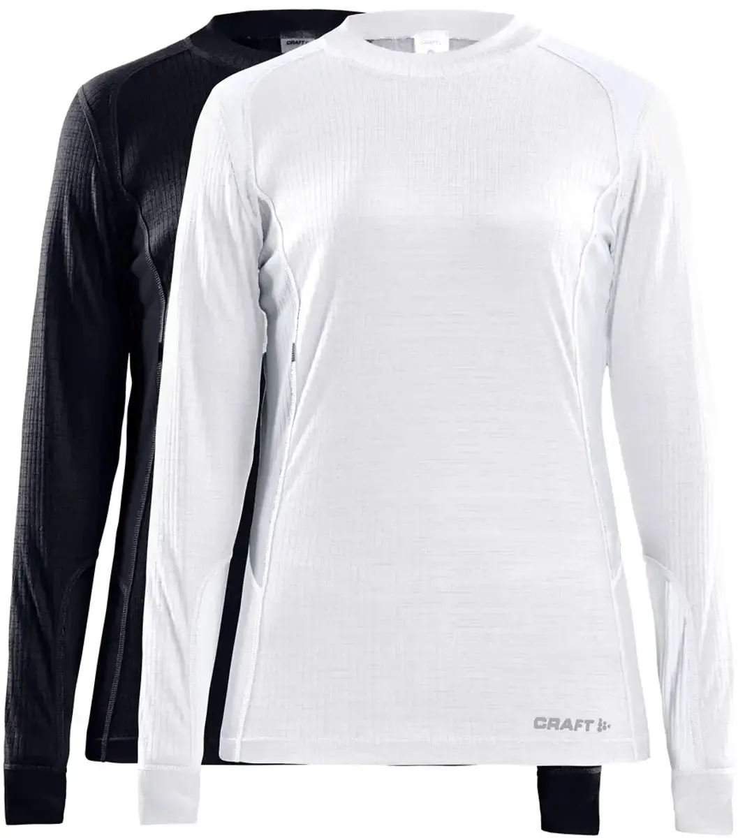 Craft Core 2-pack Baselayer Thermoshirts Dames - Zwart/Wit S