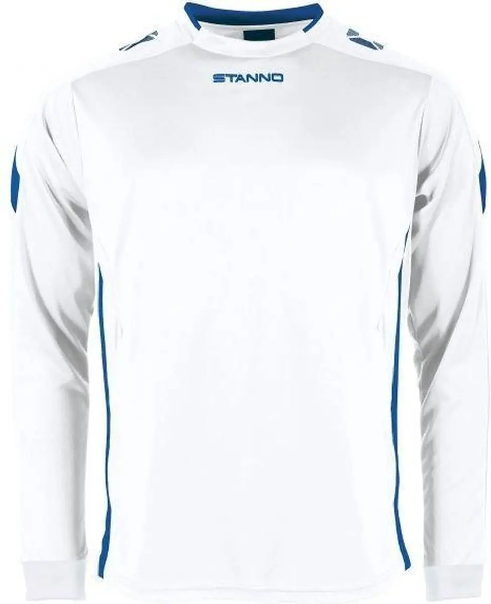 Stanno Drive Match Shirt LS - Maat S - Wit/Blauw