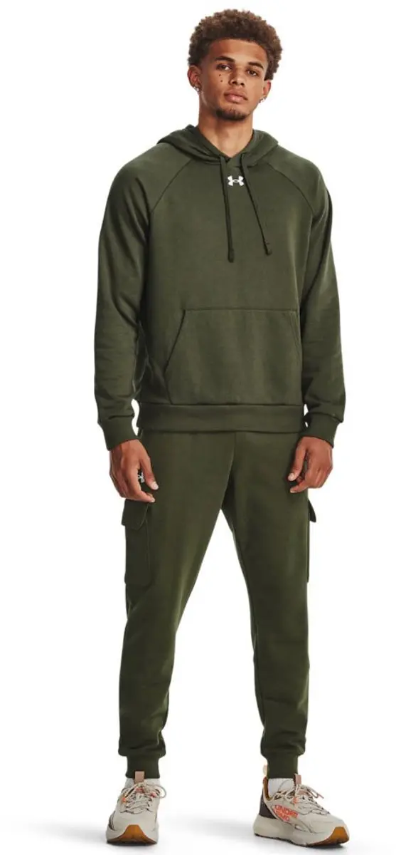 Under Armour UA Rival Fleece Hoodie Heren - Groen/Wit