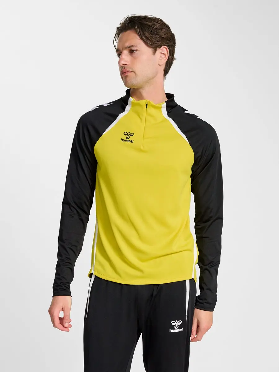 Hummel Hmllead 2.0 Half Zip T-shirt Lange mouwen M - Blazing Yellow/Black