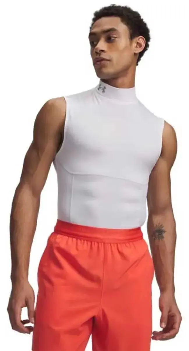 Under Armour HG Elite Mouwloos T-shirt Wit