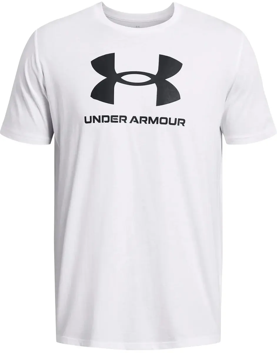 Under Armour UA Sportstyle Logo Update SS-WHT Heren Sportshirt - Wit/Zwart