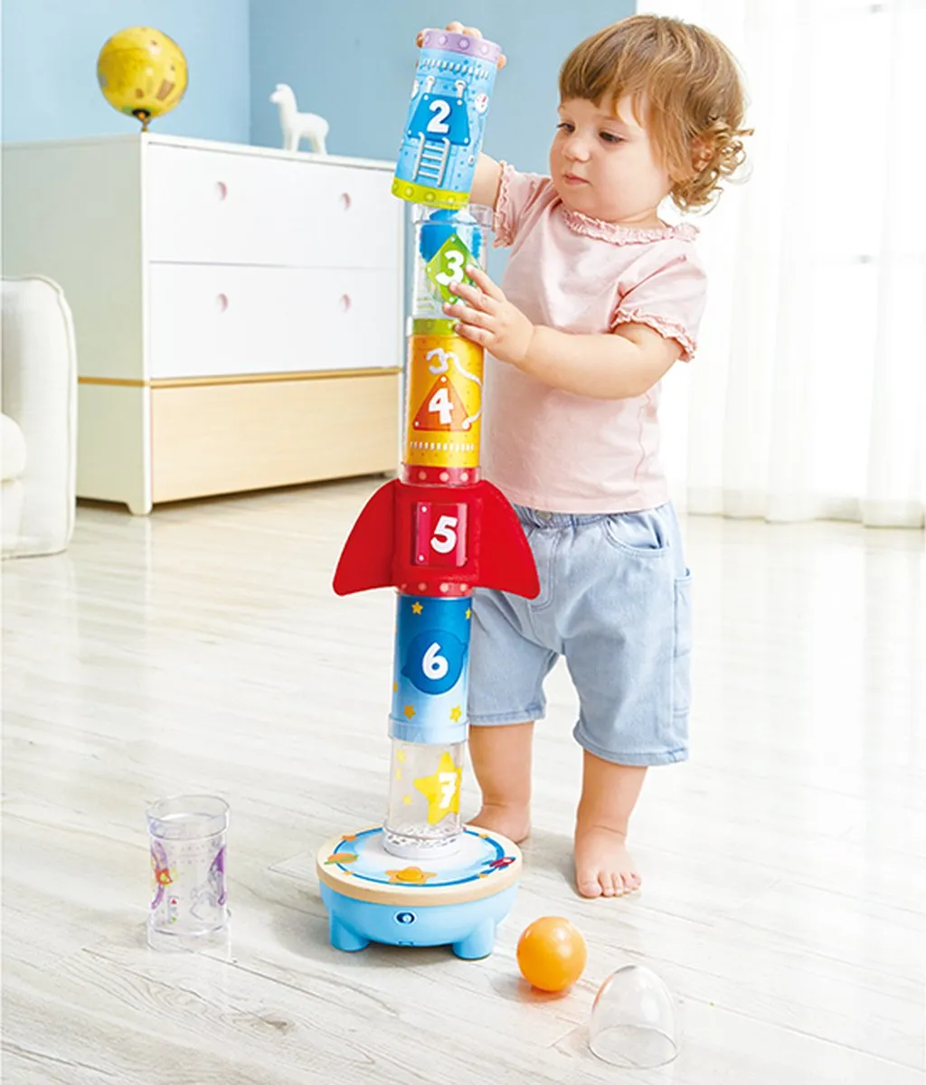 Hape Raket Lucht Stapelaar E0387 - 4 Stuks - Veelkleurig - afbeelding 6 van 6