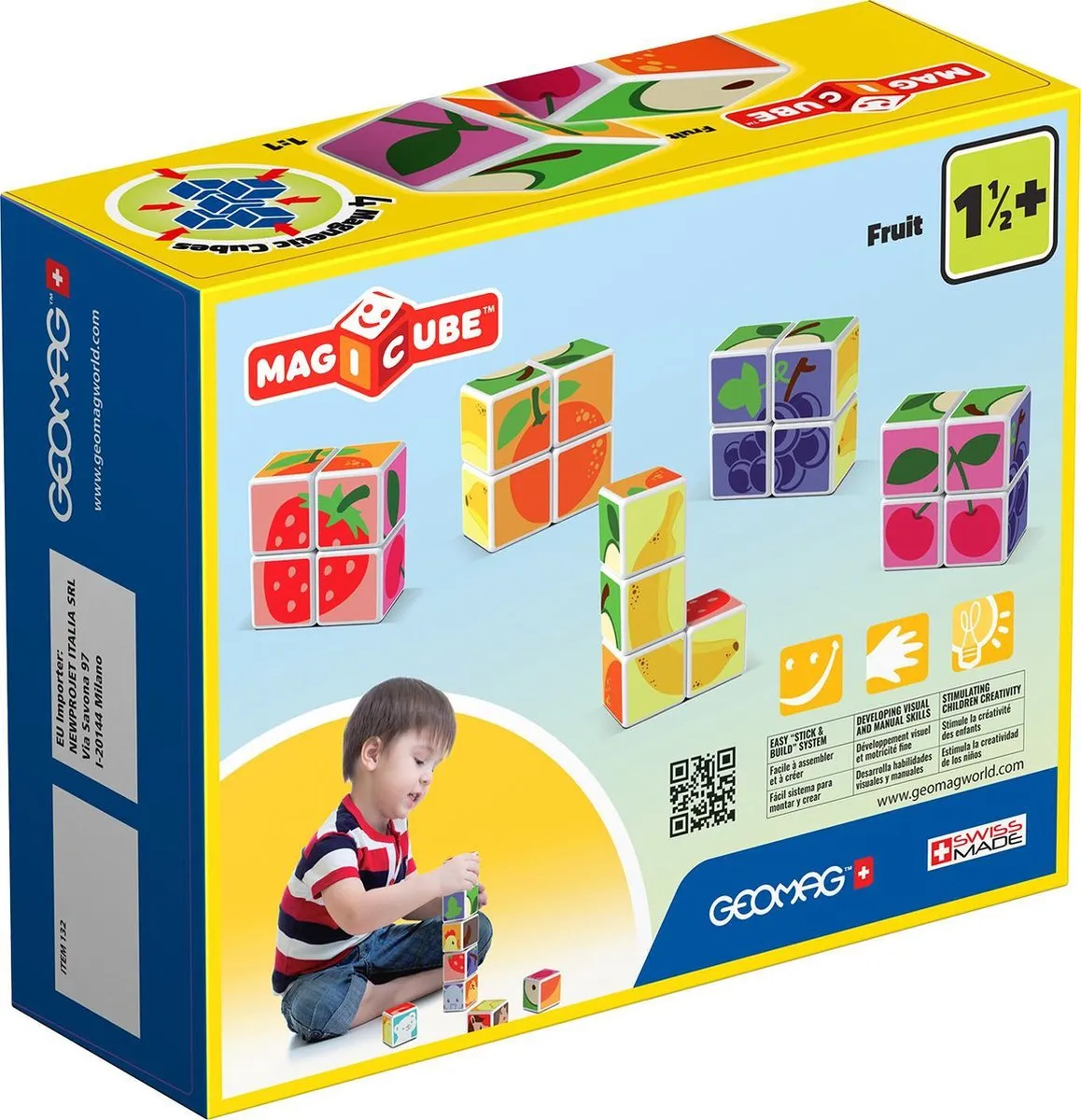 Geomag MagiCube Fruitthema Bouwset - 4-delig - Multikleur