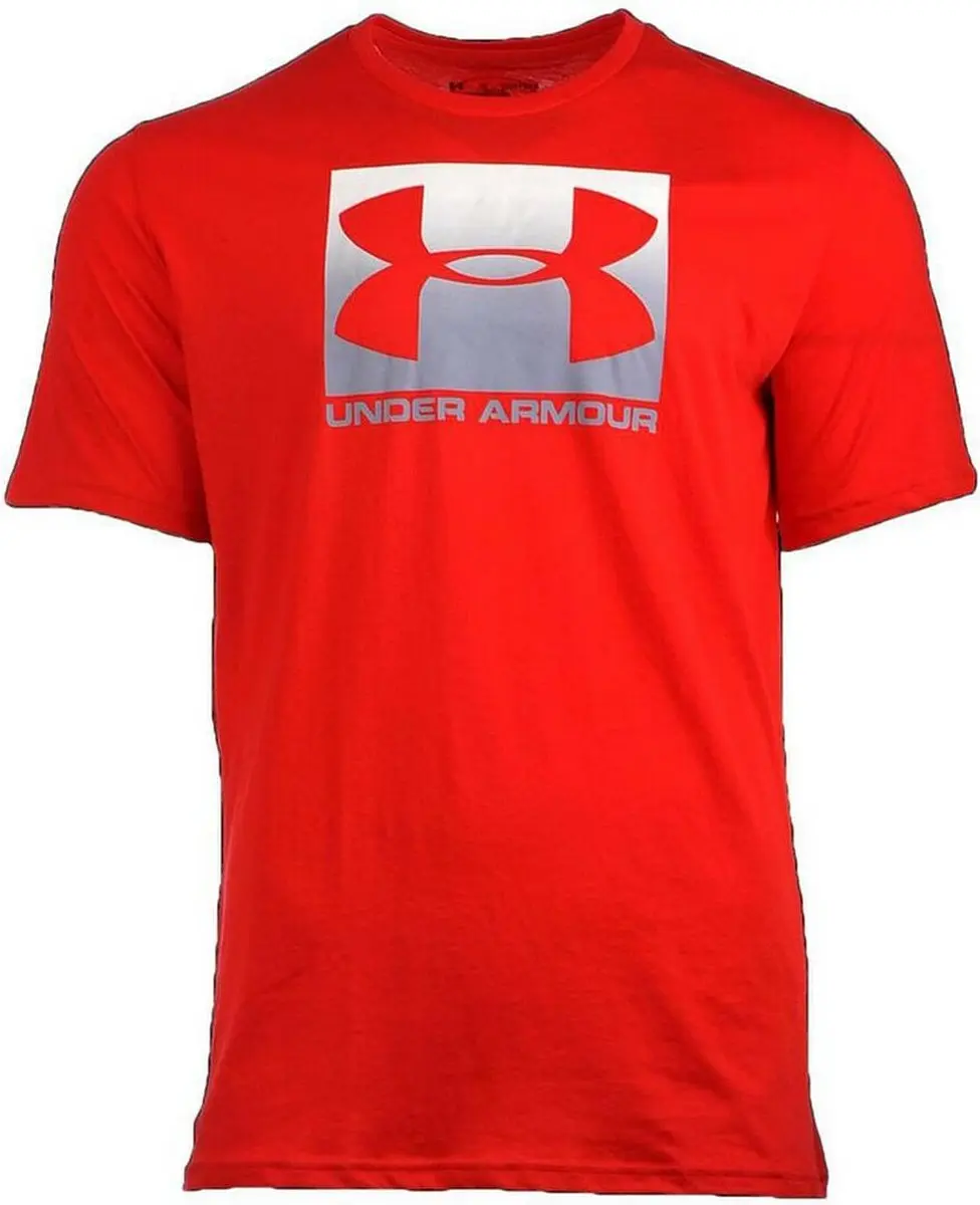 Under Armour Boxed Sportstyle SS Heren Sportshirt M - Red/Steel