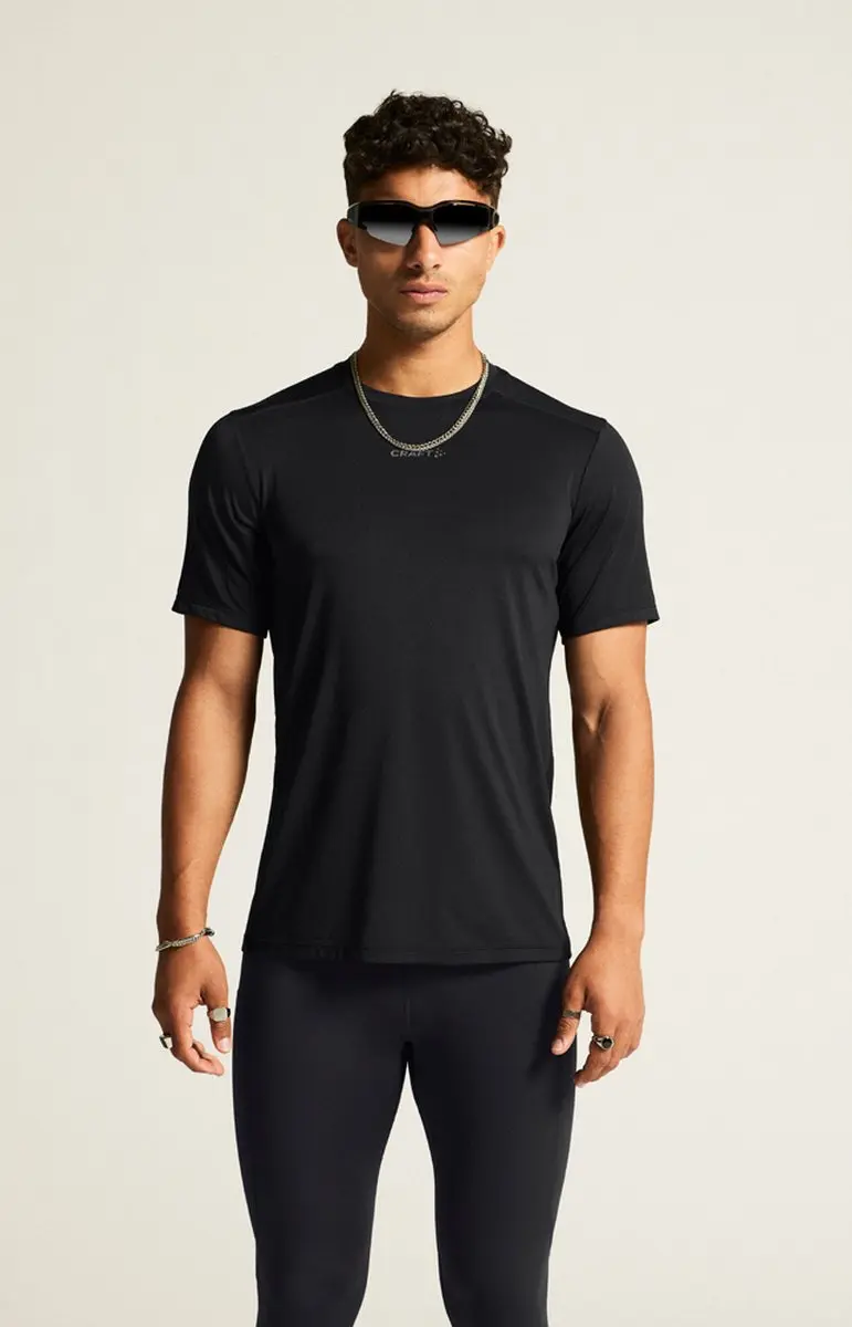 Craft ADV Essence SS Tee 2 M Heren Sportshirt - XXL - Zwart