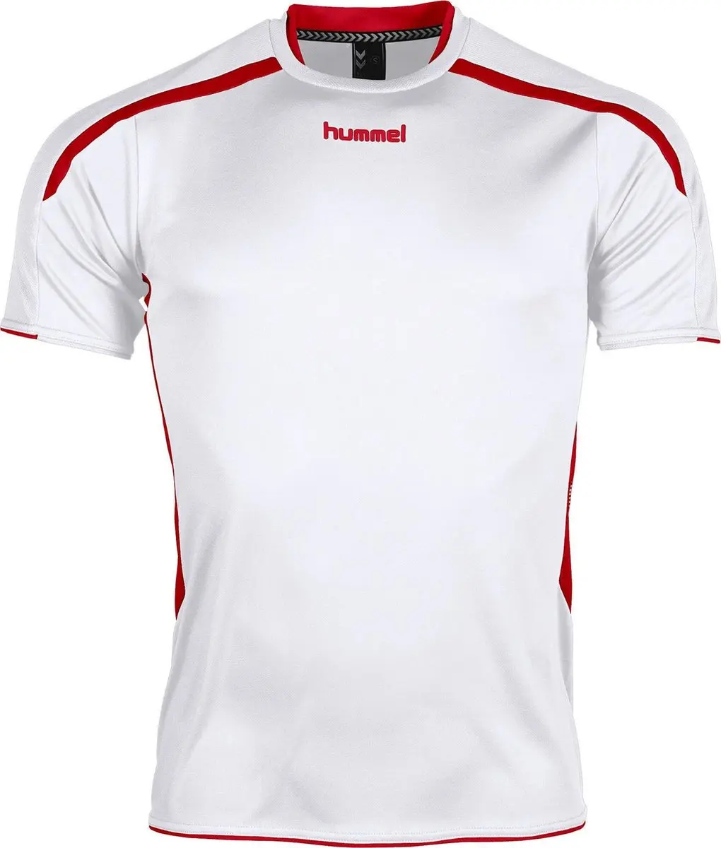 Hummel Preston S/S Sportshirt Kids 116 - Wit/Rood