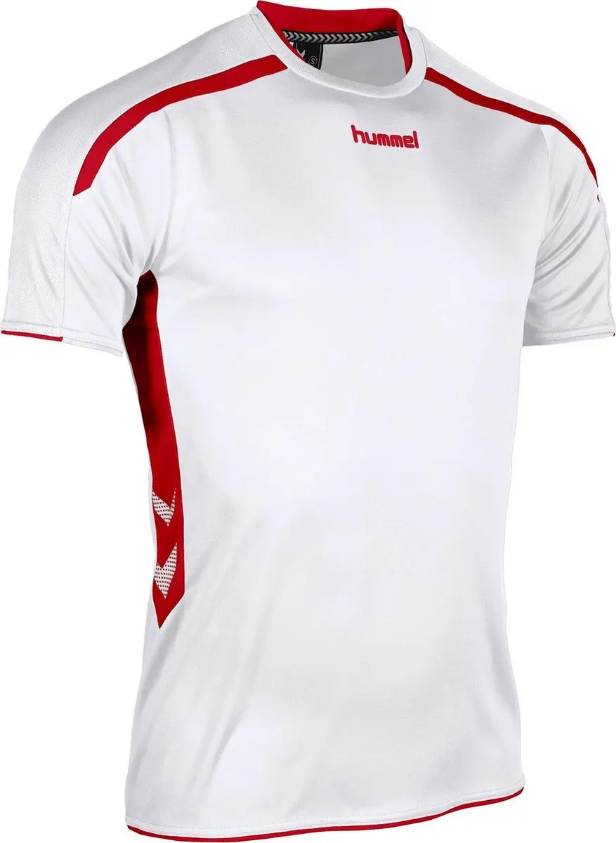 Hummel Preston S/S Sportshirt Kids 116 - Wit/Rood