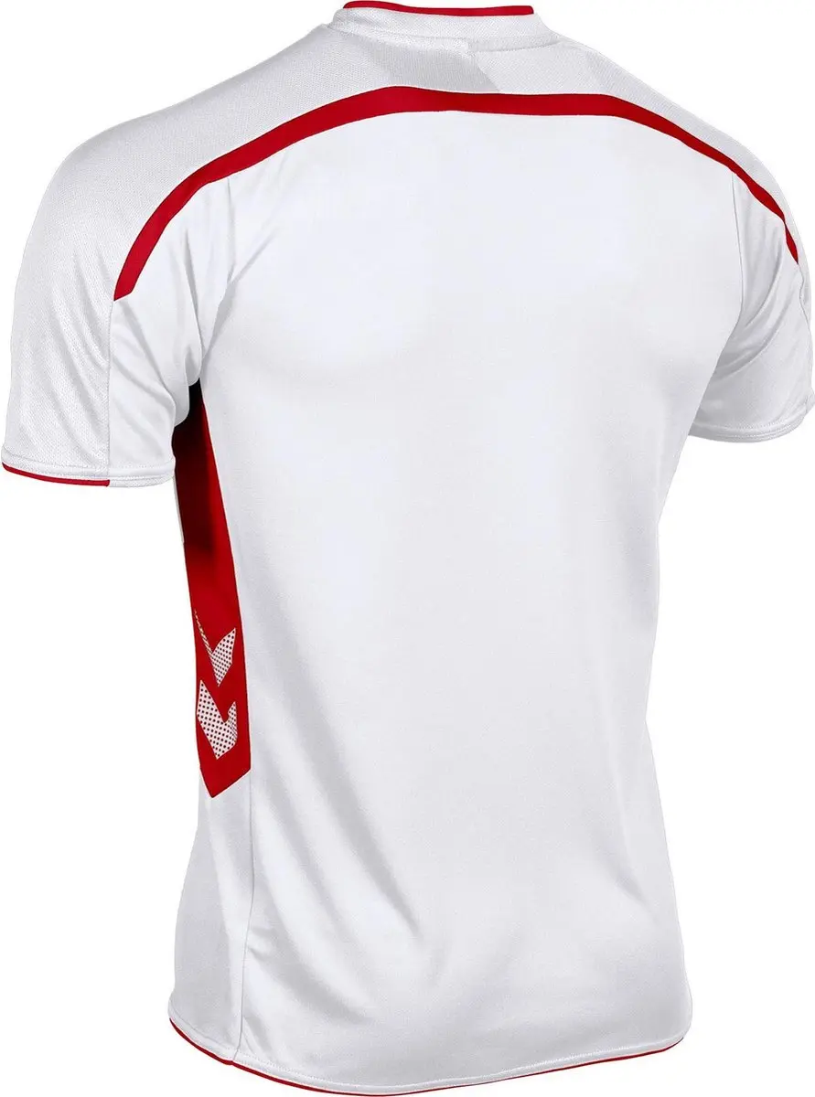 Hummel Preston S/S Sportshirt Kids 116 - Wit/Rood - afbeelding 6 van 6