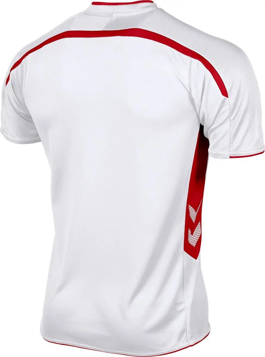 Hummel Preston S/S Sportshirt Kids 116 - Wit/Rood