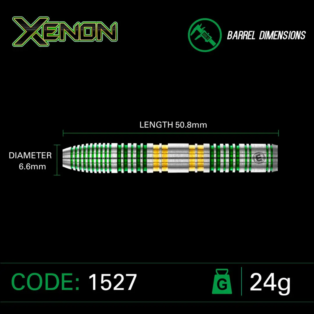 Winmau Xenon 90% Dartpijlen - 3 Stuks - Groen
