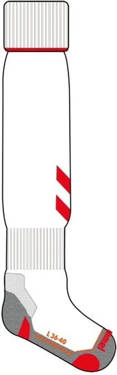 Hummel Primary Sokken - Maat 41-44 Wit/Rood - afbeelding 6 van 6