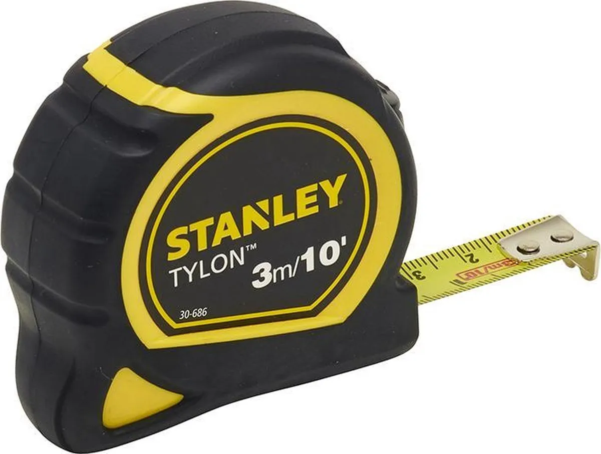 Stanley Rolbandmaat Tylon 3m/10ft - 12,7mm - Geel