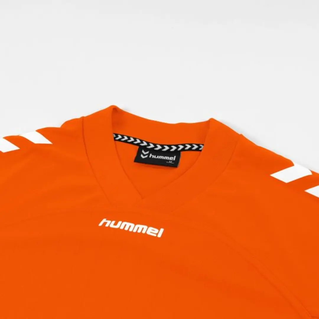 Hummel Fyn Shirt Korte Mouw Kinderen 140 - Oranje/Wit