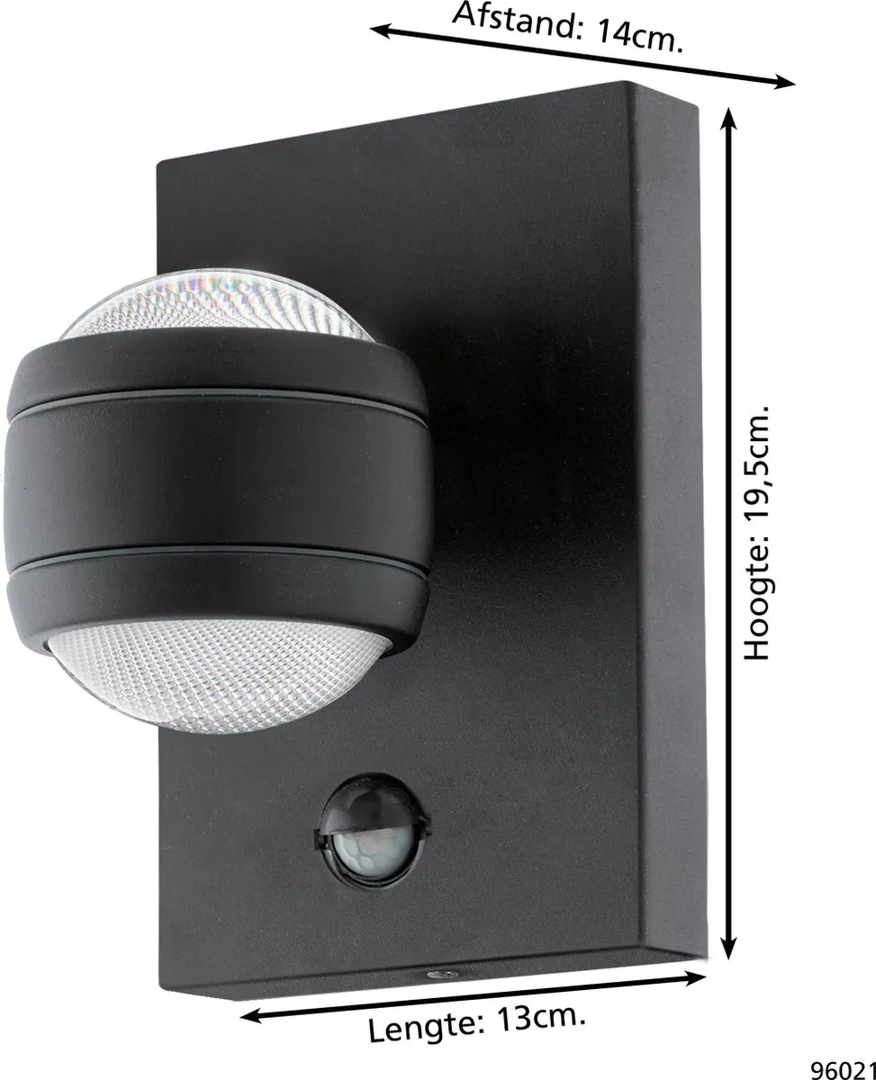 Eglo Sesimba 1 Wandlamp IP44 - 2 Lichtpunten Zwart - afbeelding 6 van 6