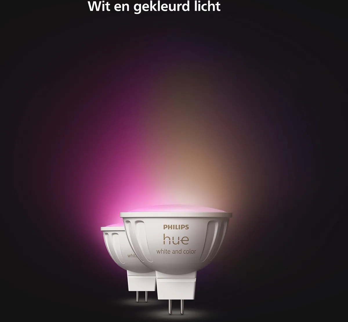 Philips Hue MR16 Spot RGBW - 2 Stuks - Mat Glas