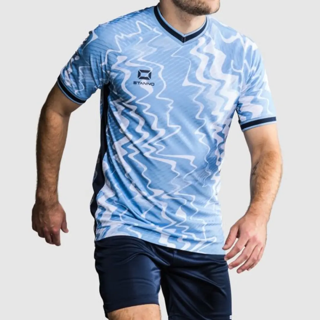 Stanno Wave Shirt 140 - Lichtblauw/Wit/Navy - afbeelding 6 van 6