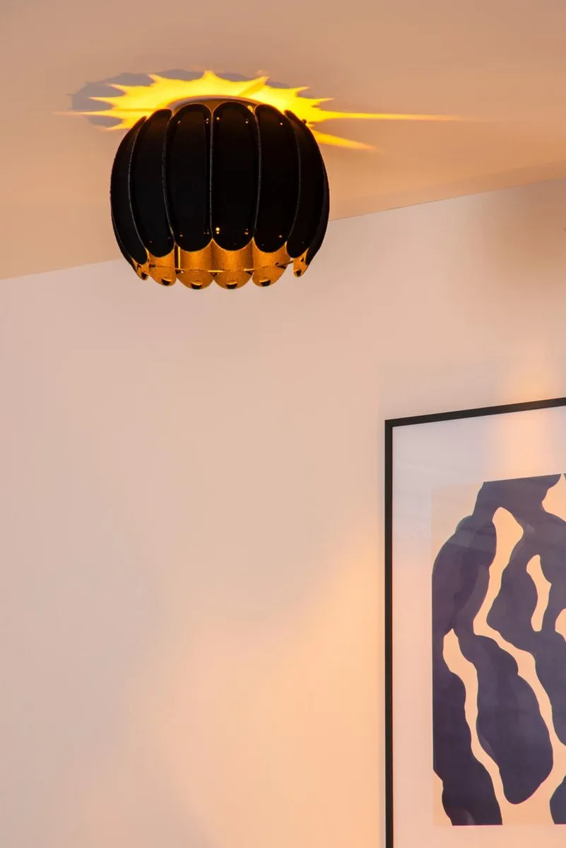 Lucide Spencer Plafondlamp Ø30cm - 1xE27 - Zwart