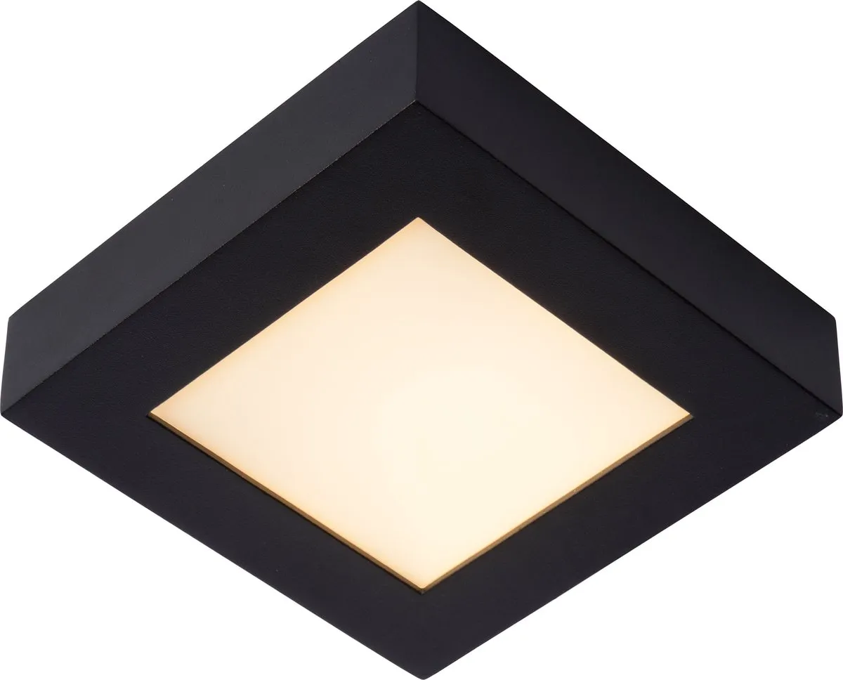 Lucide BRICE-LED Plafondlamp Badkamer - 15W 3000K - Zwart