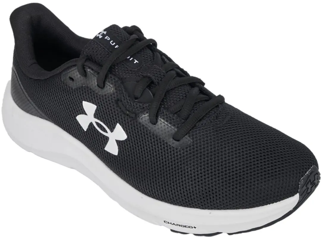 Under Armour UA Charged Pursuit 4 Heren Sportschoenen 41 - Zwart/Wit - afbeelding 6 van 6