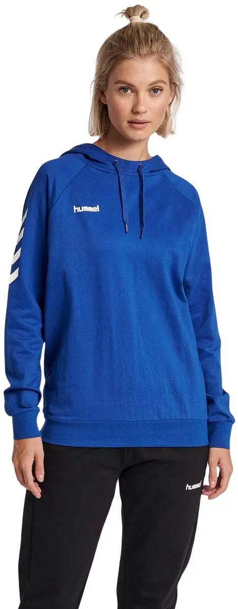 Hummel Go Cotton Hoodie Dames L - Blauw/Wit