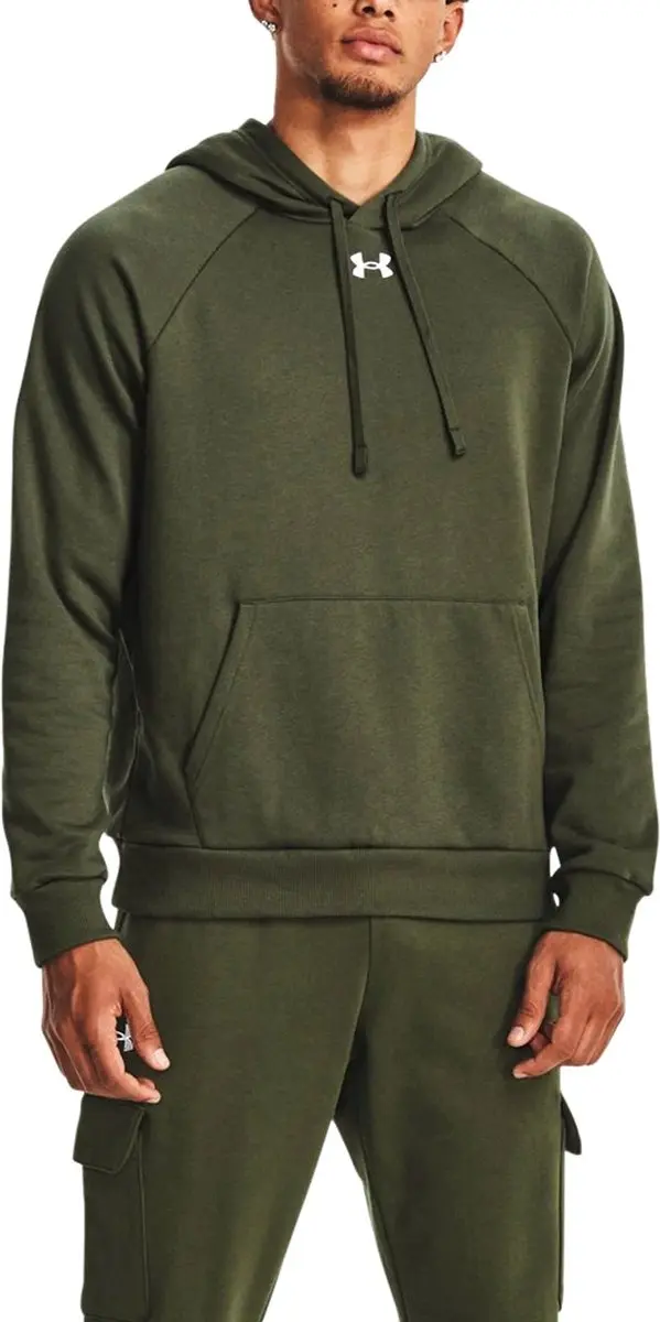 Under Armour UA Rival Fleece Hoodie Heren - Groen/Wit
