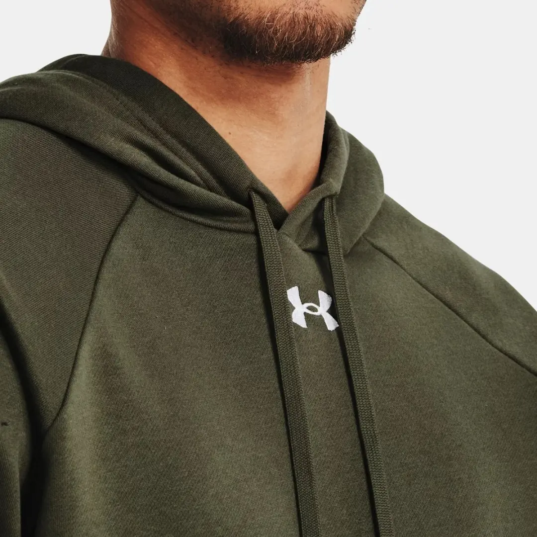 Under Armour UA Rival Fleece Hoodie Heren - Groen/Wit