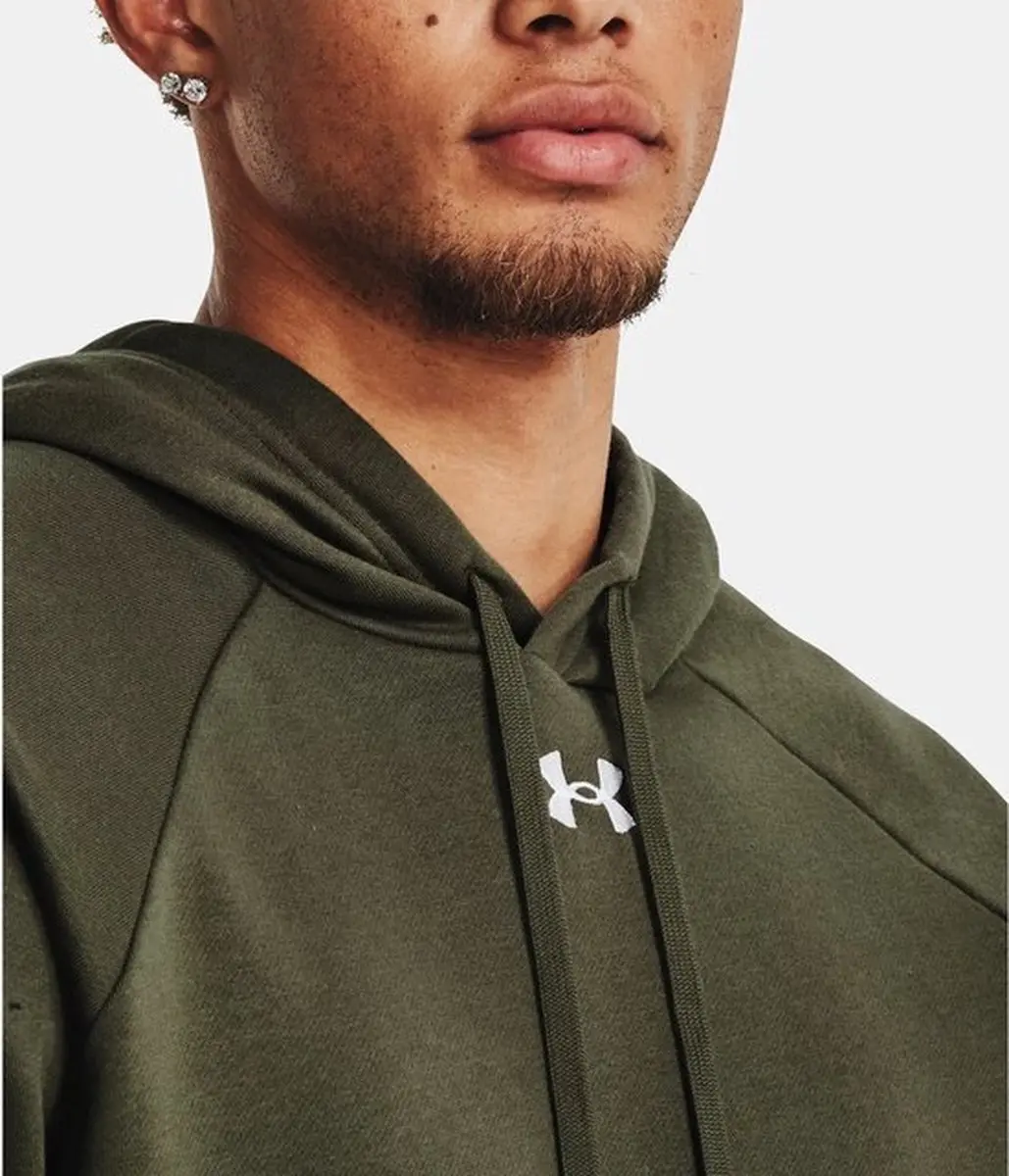 Under Armour UA Rival Fleece Hoodie Heren - Groen/Wit