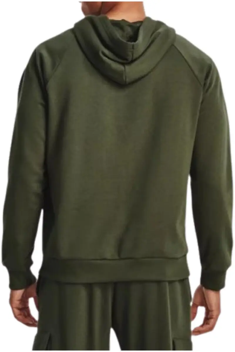 Under Armour UA Rival Fleece Hoodie Heren - Groen/Wit - afbeelding 6 van 6