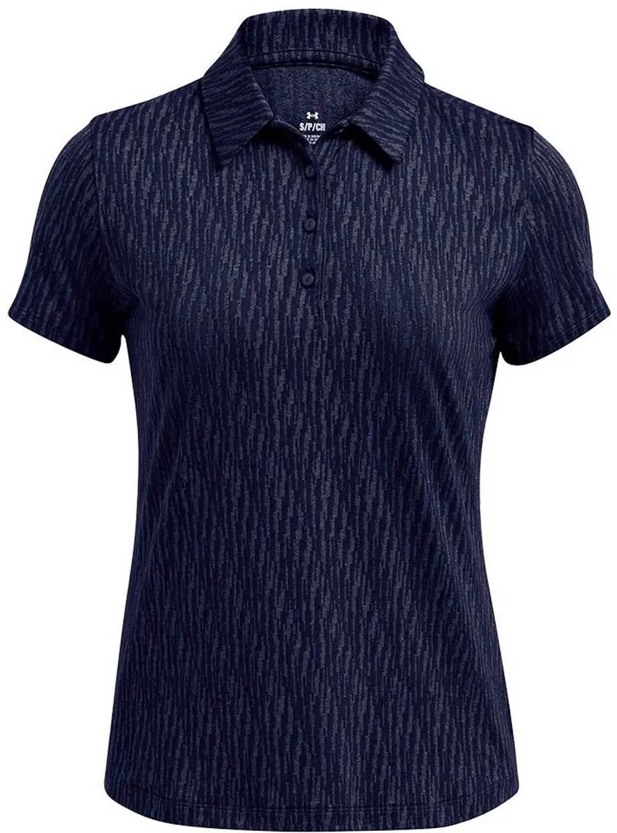 Under Armour Playoff 3.0 Digi Jaq Poloshirt Dames - L - Midnight Navy/Halo Gray
