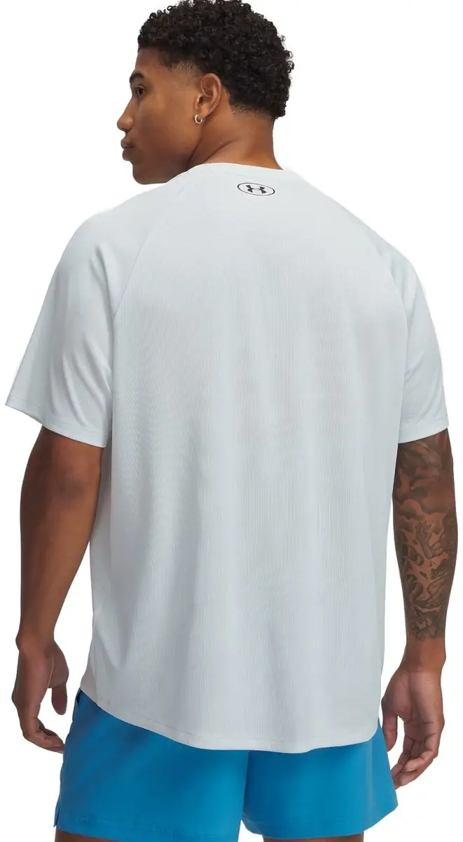 Under Armour UA Tech TextuRood SS Heren Sportshirt - Distant Grijs/Zwart