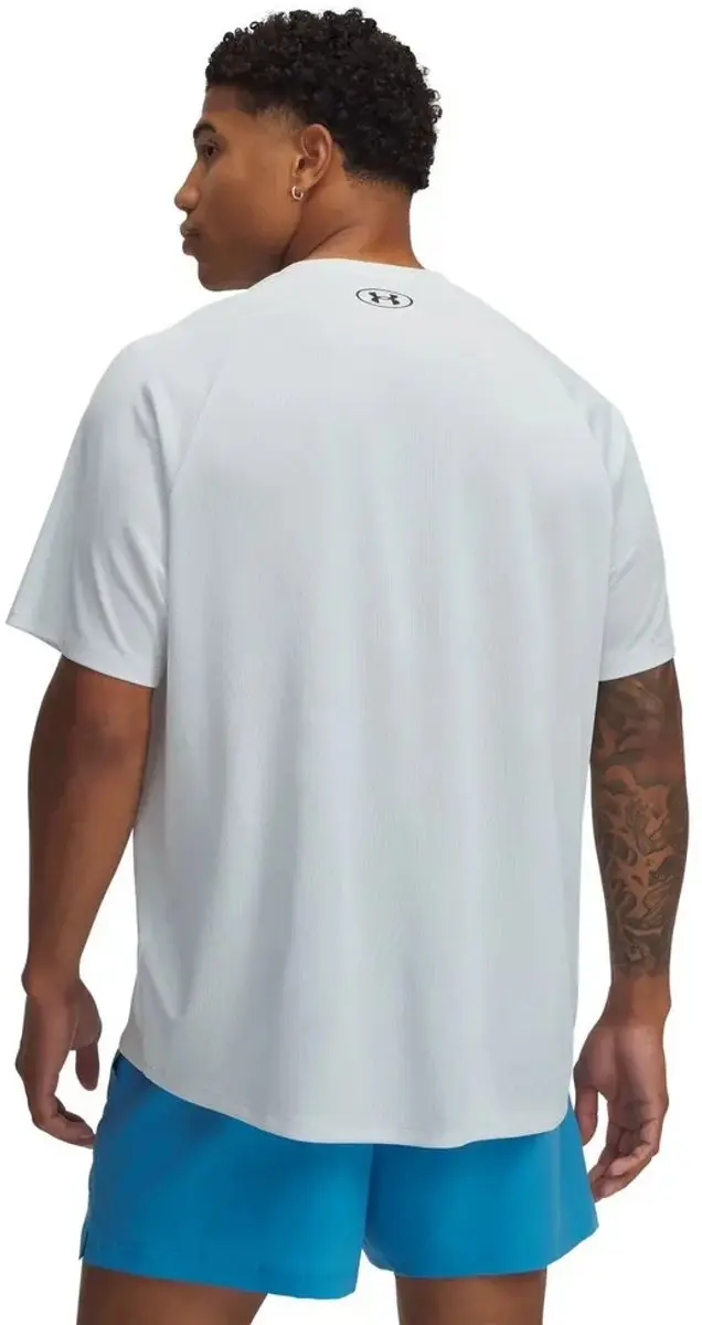 Under Armour UA Tech TextuRood SS Heren Sportshirt - Distant Grijs/Zwart
