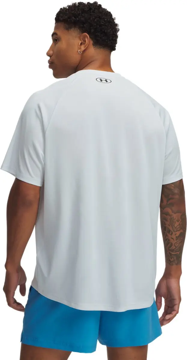 Under Armour UA Tech TextuRood SS Heren Sportshirt - Distant Grijs/Zwart